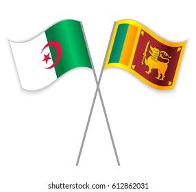 Algerian Sri Lankan Crossed Flags Algeria Stock Vector Royalty Free