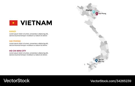 Vietnam Map Infographic Template Slide Royalty Free Vector