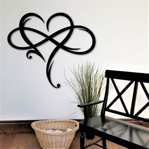 Infinity Heart Metal Wall Art Infinity Symbol And Heart Etsy