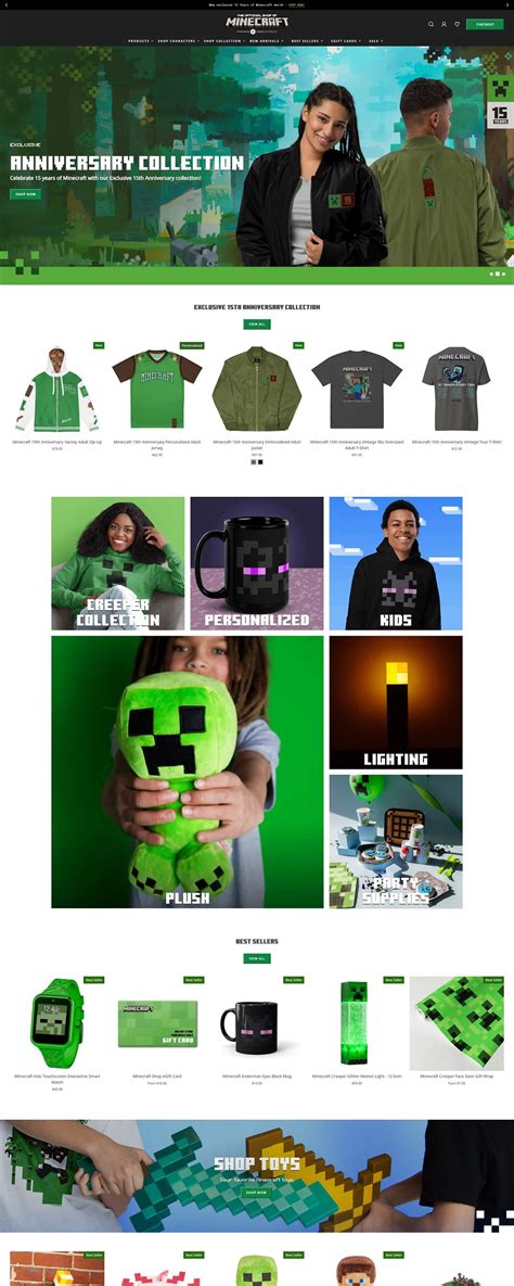 Minecraft Official Shop | eCommerce Website Design Gallery & Tech ...