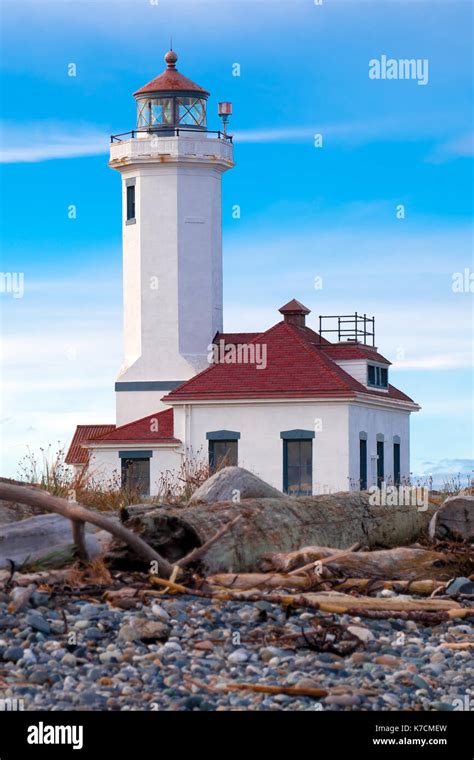 Historic lighthouse at Port Townsend, Washington Stock Photo - Alamy