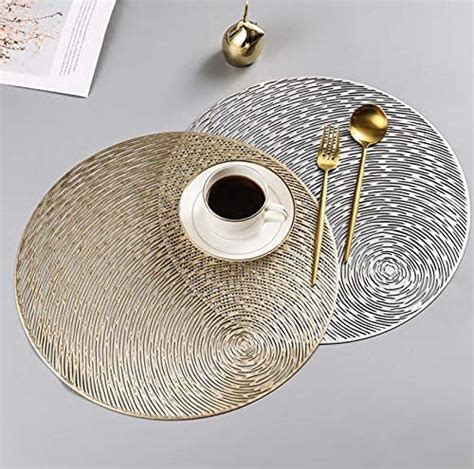 Elegant 6pc Gold and Silver Placemats – Dazzling Decor