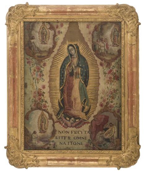 Anónimo Virgen de Guadalupe con las cuatro apariciones óleo sobre