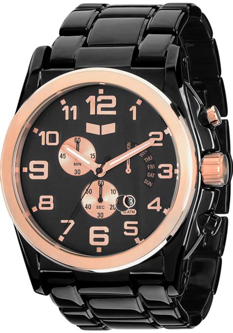 Vestal DEV010 De Novo Polished Black Rose Gold | Watches.com