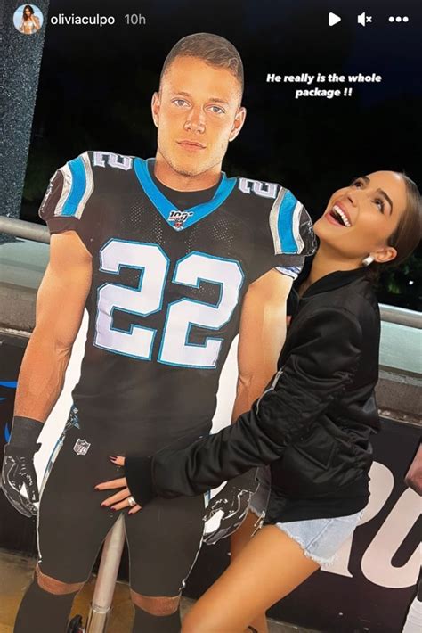 Olivia Culpo Playfully Grabs Christian Mccaffreys Whole Package