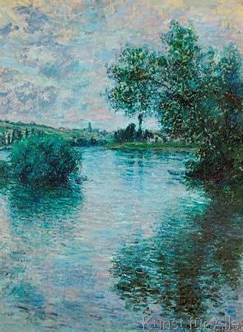 Claude Monet The Seine Near V Theuil Art Print Canvas On Stretcher