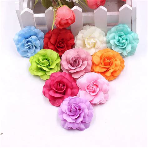 10 teile los Künstliche Seide Mini Rose Blume kopf Hochzeit Hause