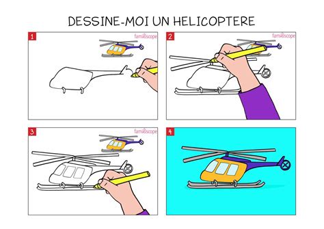 Apprendre à dessiner un hélicoptère en 3 étapes