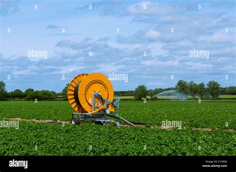 Modern Irrigation System Crops Suffolk England Uk Stock Photo Alamy