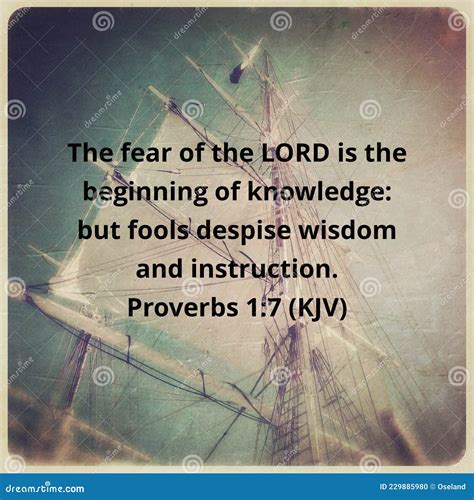 Proverbs Fear Of The Lord King James Scripture Stock Photo