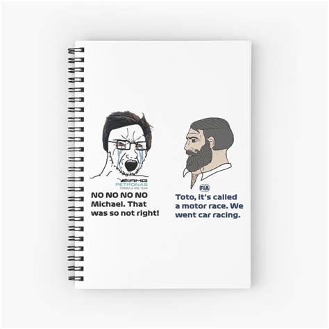 Virgin Toto Wolff Vs Chad Michael Masi Meme Spiral Notebook By