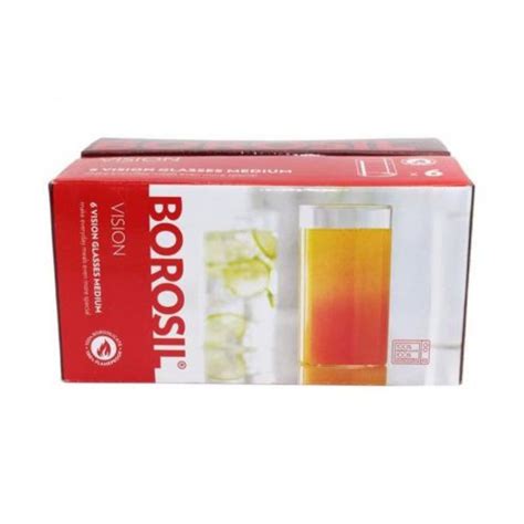 Borosil Set Of 6 Vision Large Glasses 295ml Essentials Alliance