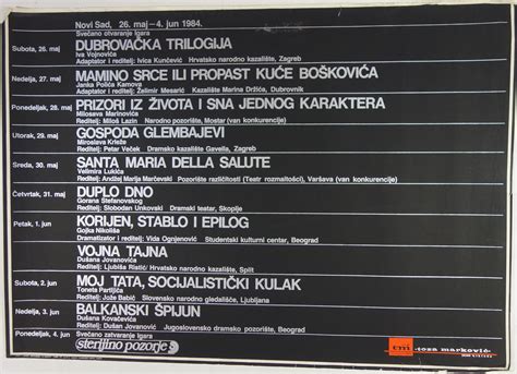 Toza Markovic Sterijino Pozorje Poster Museum