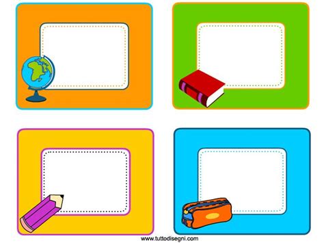 etichette-quaderni-4 School Plan, School Work, Name Tag For School ...