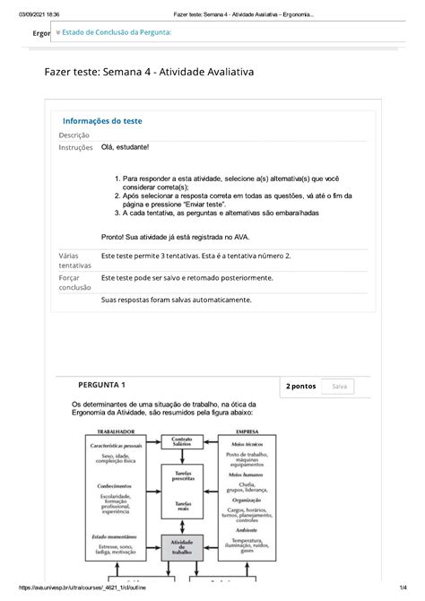 Atividade Para Avalia O Semana Ergonomia Ergonomia