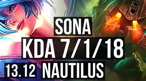 SONA Jhin Vs NAUTILUS Karthus SUP 7 1 18 1400 Games EUW