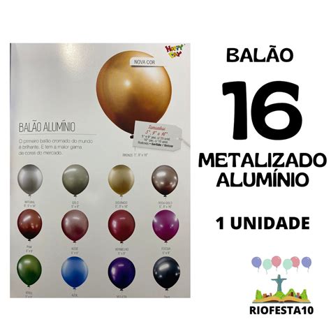 01 Bexiga Balão Tamanho 16 Metalizado Alumínio Shopee Brasil