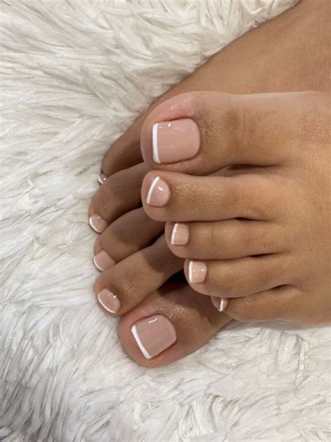 French Tip Pedi Gel Toe Nails Gel Nails Acrylic Toe Nails