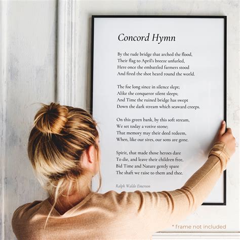 Concord Hymn By Ralph Waldo Emerson Print Poetry Print T Etsy