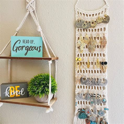 Macrame Earring Holder Etsy