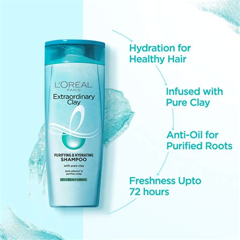 Buy Loreal Paris Extraordinary Clay Purifying And Hydrating Shampoo With Pure Clay 650 Ml Online