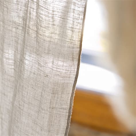 Cortina en lino lavado ajustable 140 x máx 270 cm Louise Beige