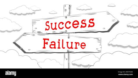 Success And Failure Outline Signpost With Two Arrows Stock Photo Alamy