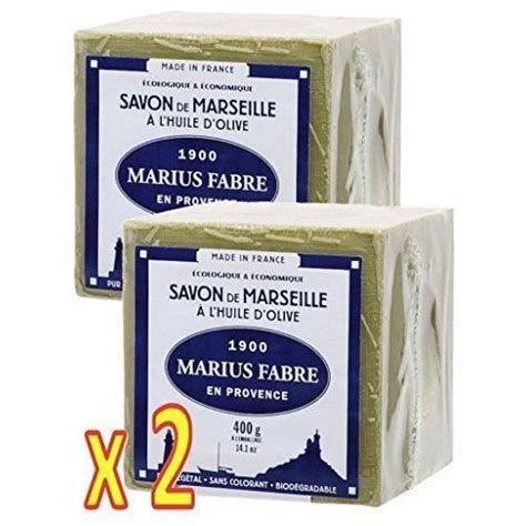 Savon De MARSEILLE HUILE OLIVE Cube De 400g Marius Fabre Lot De 2