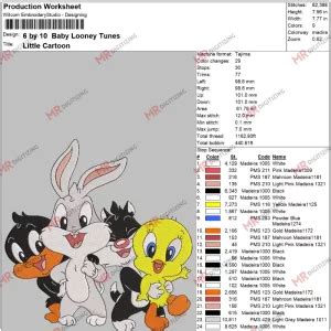 Baby Looney Tunes Embroidery Design Dst Pes Jef