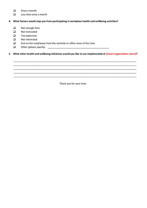 Health And Wellbeing Survey Form In Word And Pdf Formats Page 7 Of 7