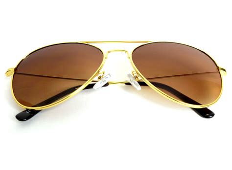 Gold Metal Frame Aviator Sunglasses With Gradient Brown Urbane Muse