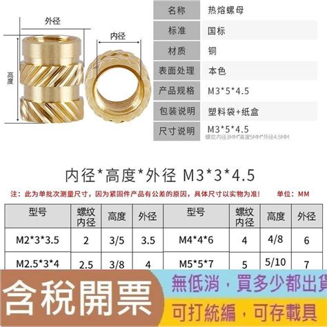 M2 M6熱熔銅螺母 滾花注塑螺母熱壓土八斜紋螺母預埋銅嵌件M3 M4 M5 露天市集 全台最大的網路購物市集