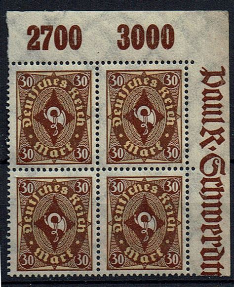 30 Mark 1922 Deutsches Reich Mi Nr 208 POR Freimarken Posthorn