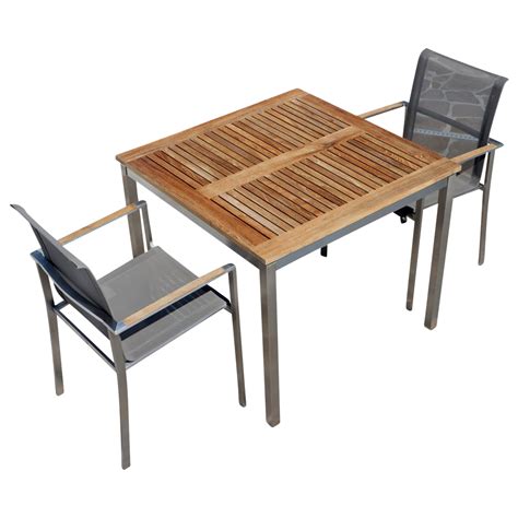 Gartengarnitur Edelstahl Batyline Teak Set Tisch X Cm Sessel A