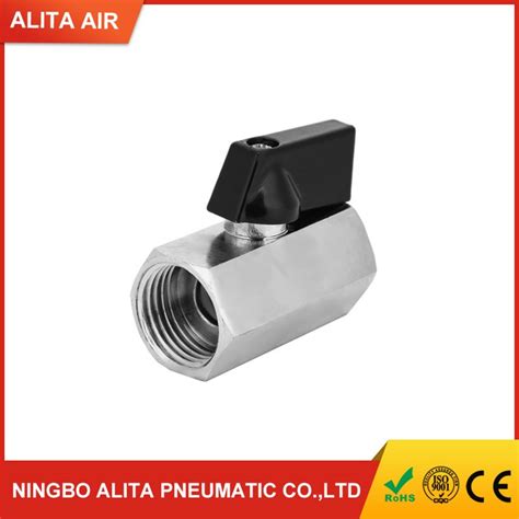 Mini Brass Ball Valve Chrome Plated Female X Female Npt With Handle