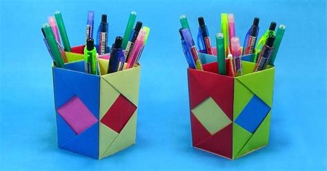 Build A Cute Origami Pencil Holder