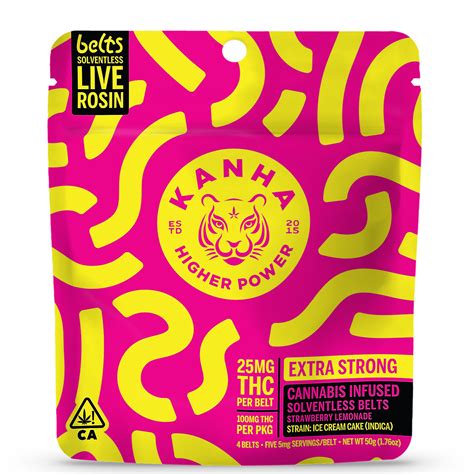 Kanha Kanha Solventless Live Rosin Belts Strawberry Lemonade