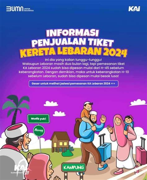 PT KAI Mulai Layani Tiket Angkutan Lebaran 2024