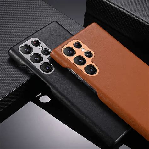 Luxury Genuine Leather Phone Case For Samsung S23 Ultra Real Leather