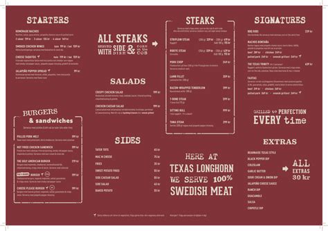 Menu 2023 Texas Longhorn Roslagsgatan In Stockholm Thefork