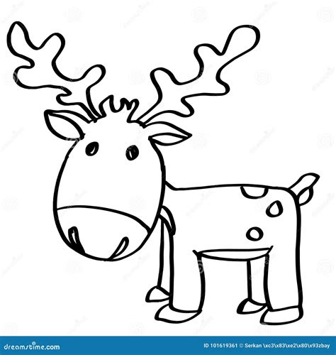 Cute Reindeer Cartoons Coloring Stock Illustration Illustration Of