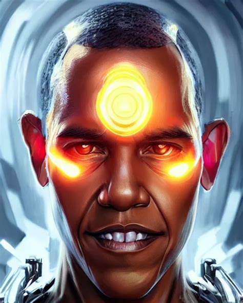 Portrait Of Cyborg Barack Obama Fantasy Intricate Stable Diffusion