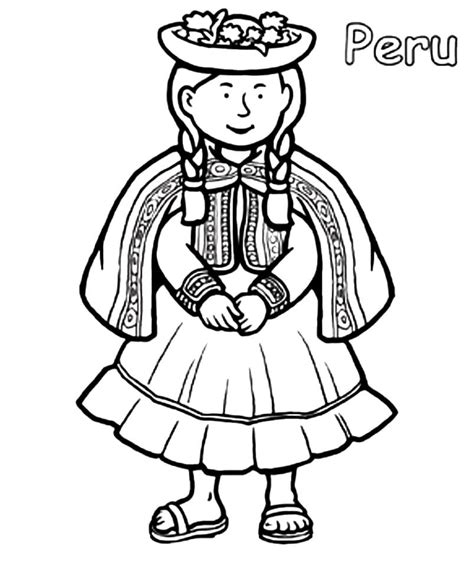 Peruvian Flag Coloring Page Coloring Pages