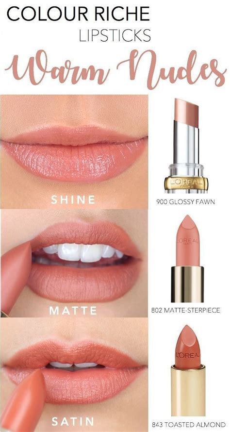 Labial Brillante Satinado Y Mate Marca Loreal Cada Uno A Nude Lip Color Lipstick