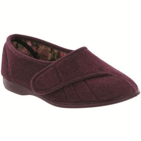 GBS Womens Audrey Heather Velcro Slippers at Marshall Shoes