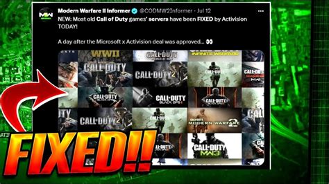 The Ultimate Comeback Old Call Of Duty Servers Finally Fixed YouTube