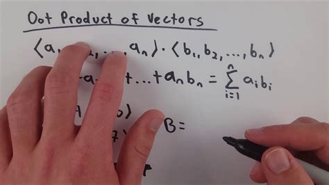 How To Find The Dot Product Of Vectors Youtube