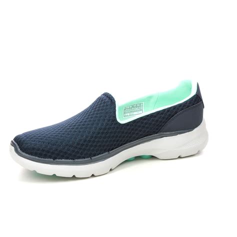 Skechers Go Walk Nvtq Navy Turquoise Womens Trainers