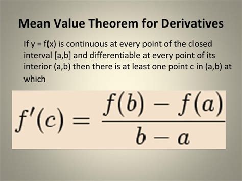 Mean Value Theorem