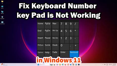 How To Fix Keyboard Number Key Pad Is Not Working In Windows Youtube